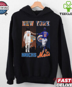 New York Knicks Jalen Brunson x New York Mets Francisco Lindor city skyline signatures hoodie, sweater, longsleeve, shirt v-neck, t-shirt