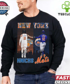 New York Knicks Jalen Brunson x New York Mets Francisco Lindor city skyline signatures hoodie, sweater, longsleeve, shirt v-neck, t-shirt