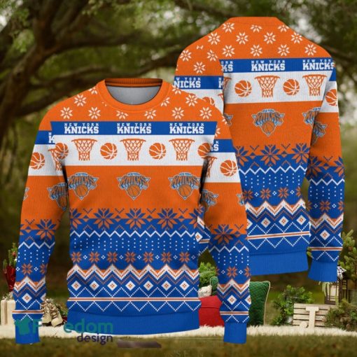 New York Knicks National Basketball Association Ugly Christmas Sweater All Over Printed 3D Sweater