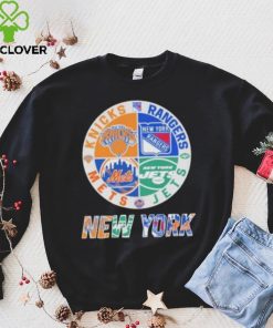 New York Knicks New York Rangers New York Jets New York Mets New York City 2023 Logo shirt 3 New York Knicks New York Rangers New York Jets New York Mets New York City 2023 Logo shirt