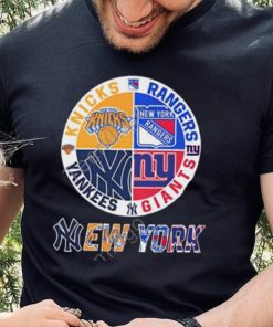 New York Knicks New York Rangers New York Yankees And New York Giants Logo  2023 Tee shirt - Limotees