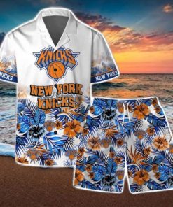 New York Knicks Team Logo Pattern Basketball Season Hawaiian Shirt & Short