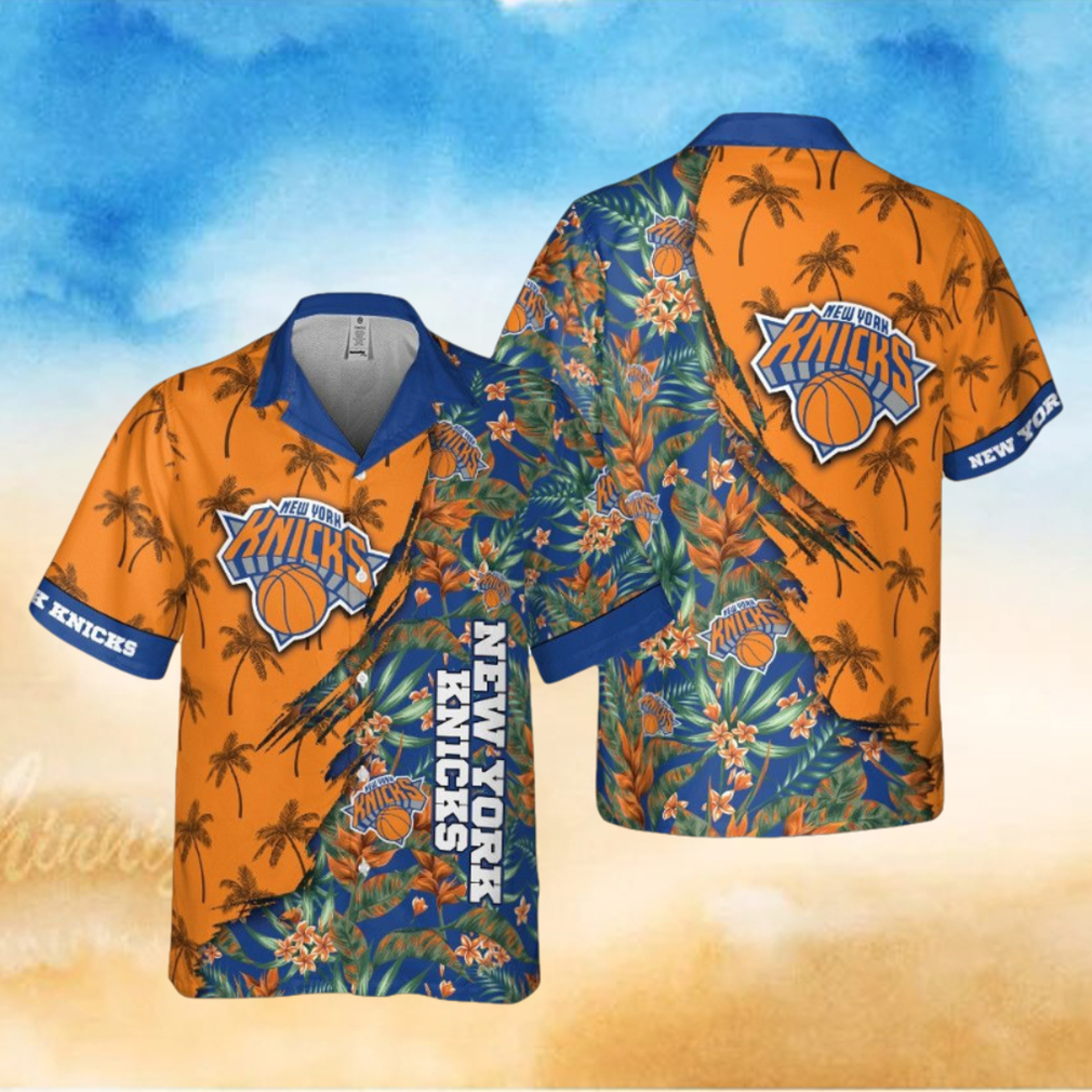 New York Knicks Themed Vibrant Hawaiian Shirt New York Knicks Themed Vibrant Hawaiian Shirt