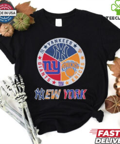 New York Knicks x New York Yankees x New York Giants T Shirts Limited Edition