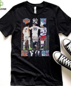 New York Knicks x New York Yankees x New York Rangers Signatures Shirt