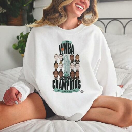 New York Liberty Stadium Essentials Unisex 2024 WNBA Finals Champions Teammates Roster T Shirt
