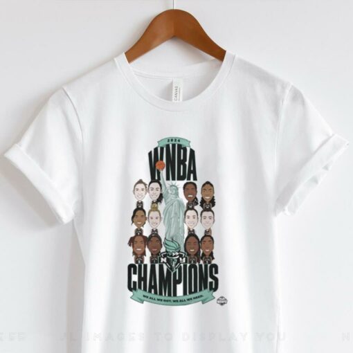 New York Liberty Stadium Essentials Unisex 2024 WNBA Finals Champions Teammates Roster T Shirt