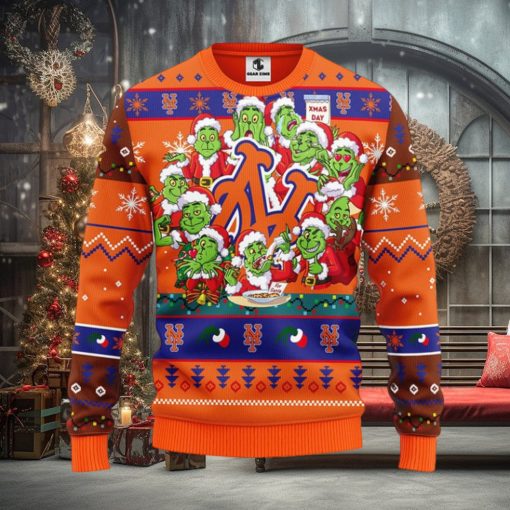 New York Mets 12 Grinch Xmas Day Christmas Ugly Sweater