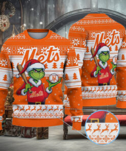 New York Mets Funny Grinch Christmas Sweater