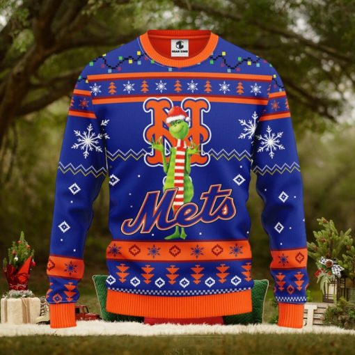 New York Mets Funny Grinch Christmas Ugly Sweater
