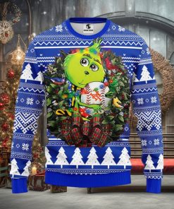 New York Mets Grinch Hug Christmas Ugly Sweater
