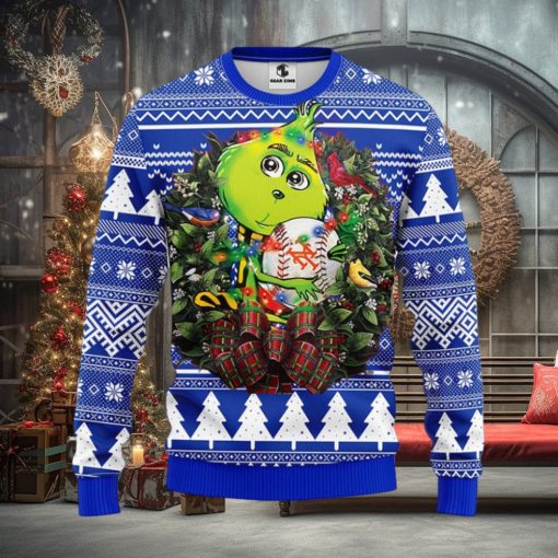 New York Mets Grinch Hug Christmas Ugly Sweater