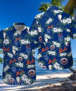 New York Mets MLB All Over Print Flowery Aloha Summer Beach Hawaiian Shirt – Navy