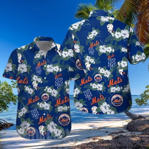 New York Mets MLB All Over Print Flowery Aloha Summer Beach Hawaiian Shirt – Navy