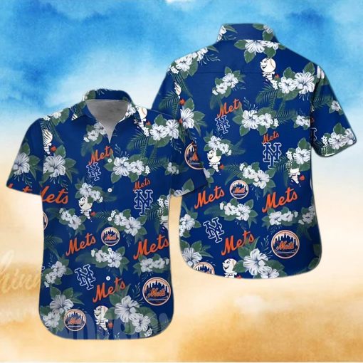 New York Mets MLB All Over Print Flowery Aloha Summer Beach Hawaiian Shirt – Navy