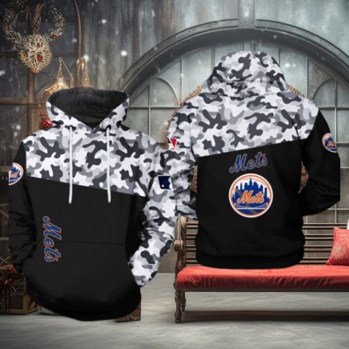 New York Mets MLB Camo Veteran 3D Printed Hoodie