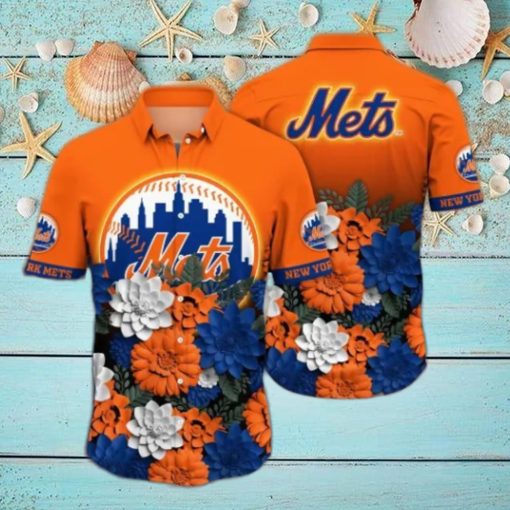 New York Mets MLB Flower Hawaii Shirt And Tshirt For Fans