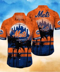 New York Mets MLB Logo Coconut Tropical Hawaiian Shirt Beach Gift For Fans