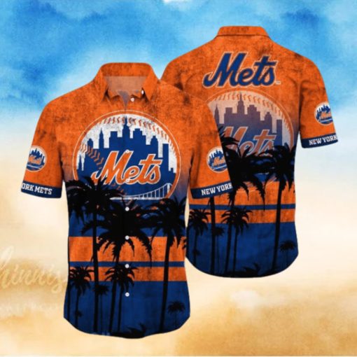 New York Mets MLB Logo Coconut Tropical Hawaiian Shirt Beach Gift For Fans