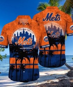 New York Mets MLB Logo Coconut Tropical Hawaiian Shirt Beach Gift For Fans