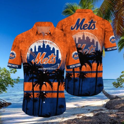 New York Mets MLB Logo Coconut Tropical Hawaiian Shirt Beach Gift For Fans