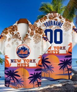 New York Mets Major League Baseball Custom Name And Number 3D Print Hawaiian Shirt