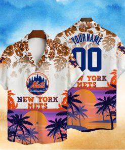 New York Mets Major League Baseball Custom Name And Number 3D Print Hawaiian Shirt