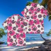 New York Mets Pink White Hibiscus Misty Rose Background 3D Hawaiian Shirt Gift For Fans