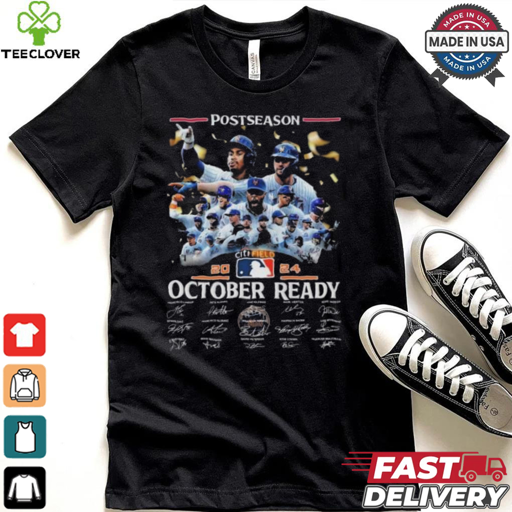 New York Mets Postseason 2024 October Ready Signatures T shirt New York Mets Postseason 2024 October Ready Signatures T shirt