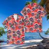 New York Mets Red Hibiscus Gray Leaf Beige Background 3D Hawaiian Shirt Gift For Fans