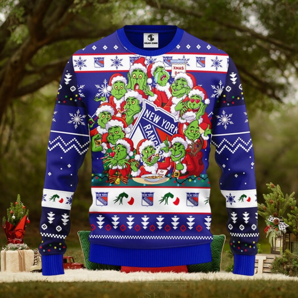 New York Rangers 12 Grinch Xmas Day Christmas Ugly Sweater New York Rangers 12 Grinch Xmas Day Christmas Ugly Sweater