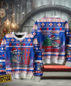 New York Rangers Broadway Blueshirts Ugly Christmas Sweater