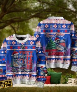 New York Rangers Broadway Blueshirts Ugly Christmas Sweater
