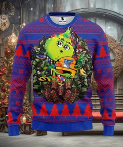 New York Rangers Grinch Hug Christmas Ugly Sweater