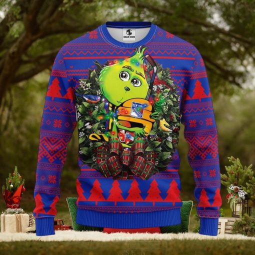 New York Rangers Grinch Hug Christmas Ugly Sweater