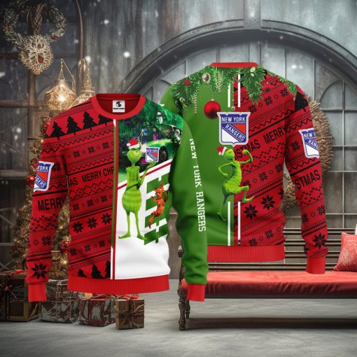 New York Rangers Grinch & Scooby doo Christmas Ugly Sweater 1