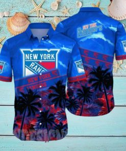 New York Rangers NHL Flower All Over Print Classic Hawaiian Shirt