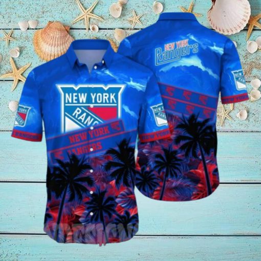 New York Rangers NHL Flower All Over Print Classic Hawaiian Shirt