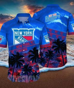 New York Rangers NHL Flower All Over Print Classic Hawaiian Shirt