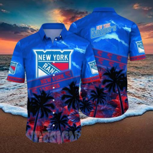 New York Rangers NHL Flower All Over Print Classic Hawaiian Shirt