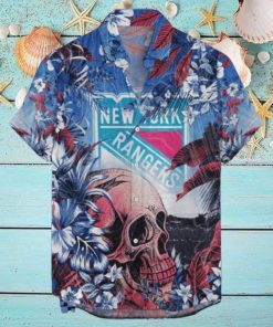 New York Rangers NHL Hawaiian Shirt Tropical Skull Design For Men Women