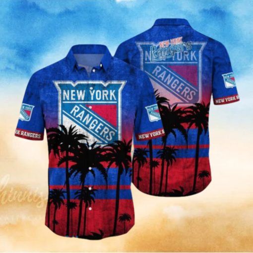 New York Rangers NHL Logo Coconut Tropical Hawaiian Shirt Beach Gift For Fans