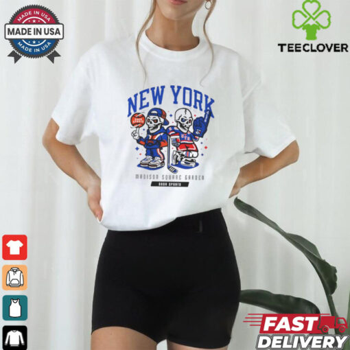 New York Rangers New York Knicks Unisex Garment Dyed Basketball and Hockey shirt