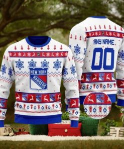 New York Rangers Personalized White Ugly Christmas Sweater