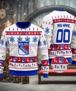 New York Rangers Personalized White Ugly Christmas Sweater