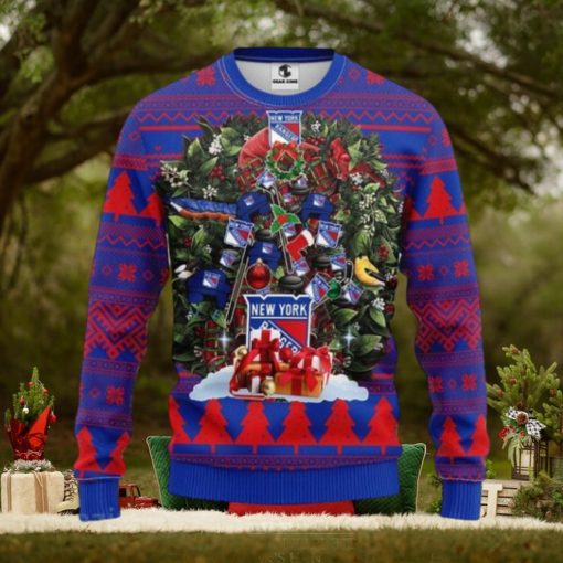 New York Rangers Tree Ugly Christmas Fleece Sweater