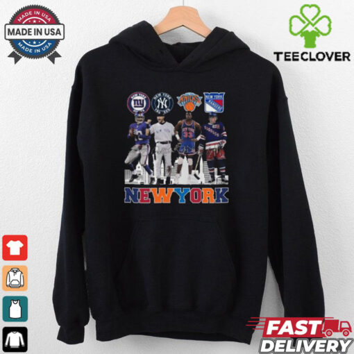 New York Sports Giants Yankees Knicks And Rangers Signatures Legend 2024 T hoodie, sweater, longsleeve, shirt v-neck, t-shirt