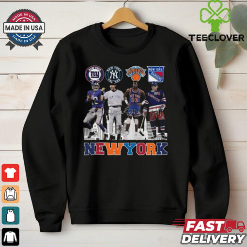 New York Sports Giants Yankees Knicks And Rangers Signatures Legend 2024 T hoodie, sweater, longsleeve, shirt v-neck, t-shirt