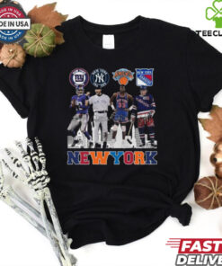 New York Sports Giants Yankees Knicks And Rangers Signatures Legend 2024 T hoodie, sweater, longsleeve, shirt v-neck, t-shirt