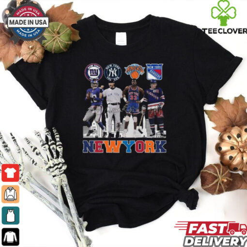 New York Sports Giants Yankees Knicks And Rangers Signatures Legend 2024 T hoodie, sweater, longsleeve, shirt v-neck, t-shirt